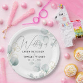 緑のユーカリ緑のフローラ園 ペーパープレート (パーティー)