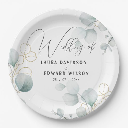 緑のユーカリ緑のフローラ園 ペーパープレート (正面)