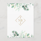 緑のユーカリ緑の金ゴールド詳細のタイムライン エンクロージャーカード (裏面)