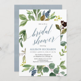 緑のユーカリ緑離れのブライダル 招待状