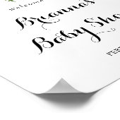 緑のユーカリ葉の赤ちゃんシャワーへようこそ ポスター (角)