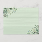 緑のユーカリ葉スアドバイスカード ポストカード (裏面)