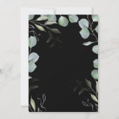 緑のユーカリ葉スクエレガントラッ結婚ク 招待状 (裏面)