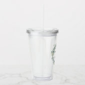 緑のユーカリ葉スグリーンボタニッ結婚クス アクリルタンブラー (右)