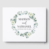 緑のユーカリ葉スグリーンボタニッ結婚クス ゲストブック (裏面)