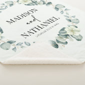 緑のユーカリ葉スグリーンボタニッ結婚クス シェルパブランケット (3/4)