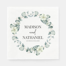 緑のユーカリ葉スグリーンボタニッ結婚クス スタンダードランチョンナプキン
