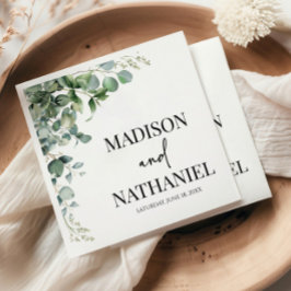 緑のユーカリ葉スグリーンボタニッ結婚クス スタンダードランチョンナプキン