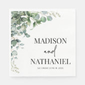 緑のユーカリ葉スグリーンボタニッ結婚クス スタンダードランチョンナプキン (正面)