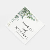 緑のユーカリ葉スグリーンボタニッ結婚クス スタンダードランチョンナプキン (角)