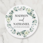 緑のユーカリ葉スグリーンボタニッ結婚クス フェイバータグ (裏面)