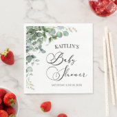 緑のユーカリ葉スボタニカルベイビーシャワー スタンダードランチョンナプキン (インサイチュ)