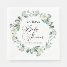 緑のユーカリ葉スボタニカルベイビーシャワー