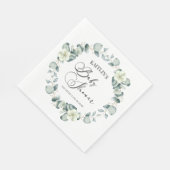 緑のユーカリ葉スボタニカルベイビーシャワー スタンダードランチョンナプキン (角)
