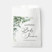 緑のユーカリ葉スボタニカルベイビーシャワー フェイバーバッグ (正面)