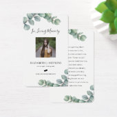 緑のユーカリ葉ス写真祈りの言葉カード (デスク)