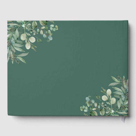 緑のユーカリ葉ス結婚ズの ゲストブック (裏面)