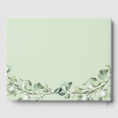 緑のユーカリ葉プ金ゴールド幾何結婚物 ゲストブック (裏面)