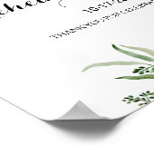 緑のユーカリ葉リハーサルディナーウェルカム ポスター (角)