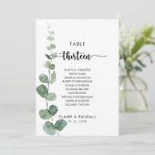 緑のユーカリ表番号13シーティングチャート 招待状 (スタンド正面)