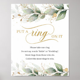 緑のユーカリ金ゴールドはそれをサインゲームにリングを置いた ポスター