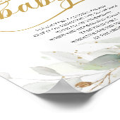 緑のユーカリ金ゴールドはベビーのサインのゲームを言わない ポスター (角)