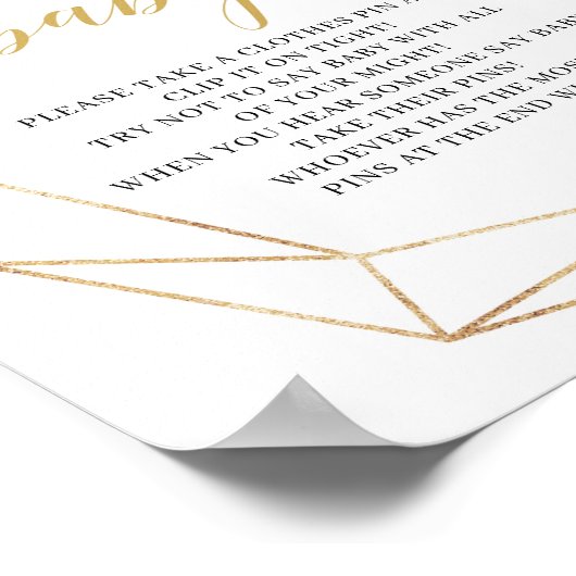 緑のユーカリ金ゴールドはベビーゲームのサインを言わない ポスター (角)