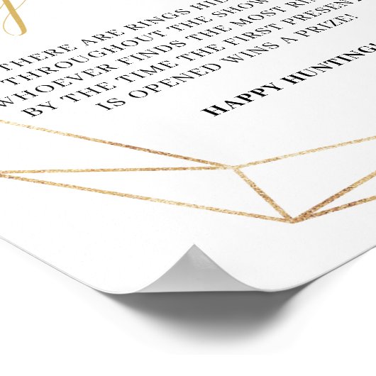 緑のユーカリ金ゴールドボーリング狩りゲームサイン ポスター (角)