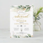 緑のユーカリ金ゴールド離れリハーサルディナー 招待状 (スタンド正面)