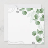 緑のユーカリ離れスの結婚式の日付を保存 (裏面)