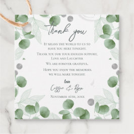 緑のユーカリ離れス自然インスパイア結婚ズ フェイバータグ