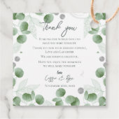 緑のユーカリ離れス自然インスパイア結婚ズ フェイバータグ (裏面)