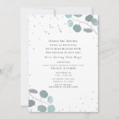緑のユーカリ離れパービシャワー双子 招待状 (正面)