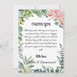 緑のユーカリ離れフローラ結婚ズ サンキューカード