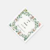 緑のユーカリ離れフローラ結婚ズ スタンダードカクテルナプキン (角)