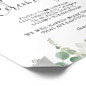 緑のユーカリ非詰め式のスクリプトサイン ポスター (角)