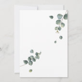 緑のユーカリ·ハネムーン·シャワー 招待状 (裏面)