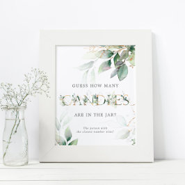 緑のユーカリ 何個のキャンディー看板 ポスター