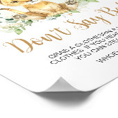 緑のライオンの赤ちゃんシャワーベビーと言わない ポスター (角)