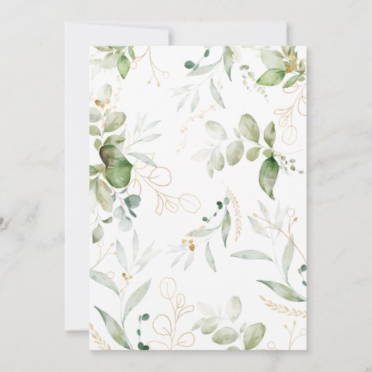 緑のライオンの赤ちゃんシャワー 招待状 (裏面)