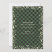 緑のライトスきらめくスノーフォトクリスマス シーズンカード (裏面)