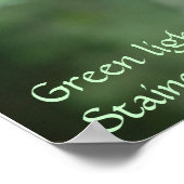 緑のライトスルー葉引用文 – ポスター付き ポスター (角)