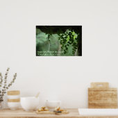 緑のライトスルー葉引用文 – ポスター付き ポスター (キッチン)