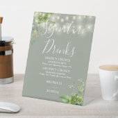 緑のライトセージ緑のシグネチャードリンク 台座サイン (インサイチュ)