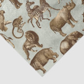 緑のライトデコップサファリの動物 薄葉紙 (詳細)