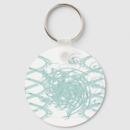 緑のライトデザインオン白 キーホルダー