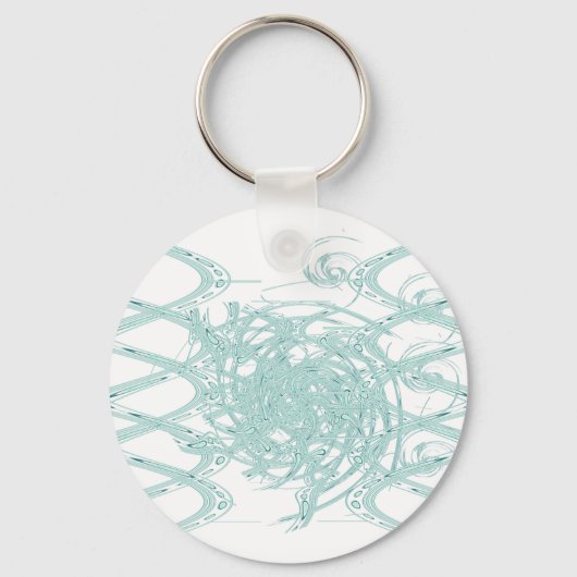緑のライトデザインオン白 キーホルダー (正面)