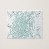 緑のライトデザインオン白 ジグソーパズル (横)