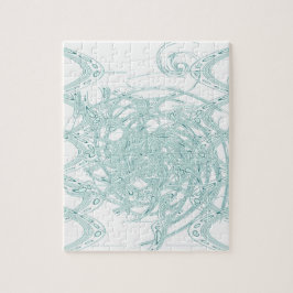 緑のライトデザインオン白 ジグソーパズル