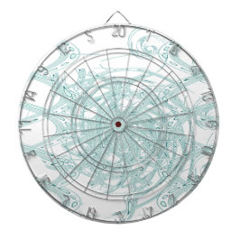 緑のライトデザインオン白 ダーツボード